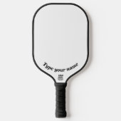 Jouw naam op de witte peddel pickleball paddle (Voorkant)