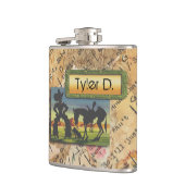 Jouw naam op deze Cowboy Character Flask Heupfles (Links)
