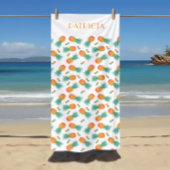 Jouw naam op een ananas tropisch hout strandlaken