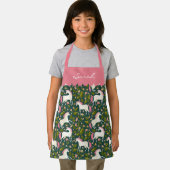 Jouw naam op roze Unicorns Schort (Insitu)