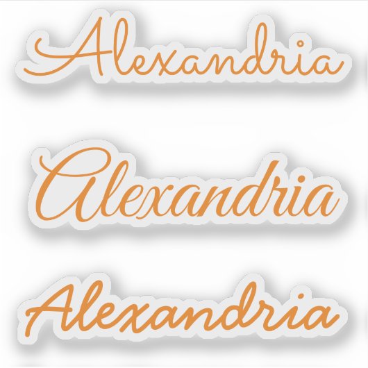 Jouw naam Oranje handgeschreven Script-versies Sticker (Voorkant)