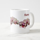 Jouw naam Orchid Flowers Personalized Grote Koffiekop (Voorkant rechts)