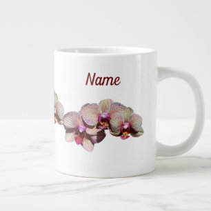 Jouw naam Orchid Flowers Personalized Grote Koffiekop