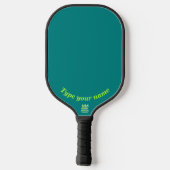 Jouw naam over Blauwgroen groene Pickleball Paddle (Achterkant)