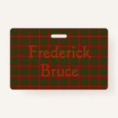 Jouw naam over Bruce Clan tartan Badge (Achterkant)