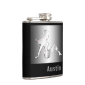 jouw naam over de meierkolk Chrome Mudflap Heupfles (Rechts)