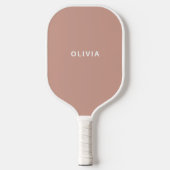 Jouw naam over eenvoudige neutrale terracotta pickleball paddle (Voorkant)