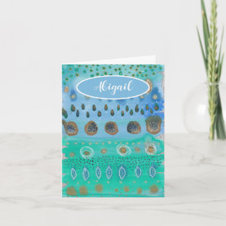 Jouw naam over mooie waterverf abstracte kunst kaart