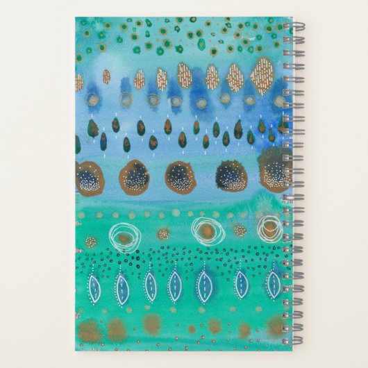 Jouw naam over mooie waterverf abstracte kunst notitieboek (Achterkant)