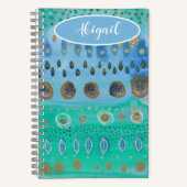 Jouw naam over mooie waterverf abstracte kunst notitieboek (Voorkant)