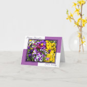 Jouw naam Paars en Gele Pansies Kaart (Gele Bloem)