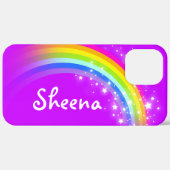 Jouw naam paars met 8 letters regenboog Case-Mate iPhone case (Achterkant (horizontaal))