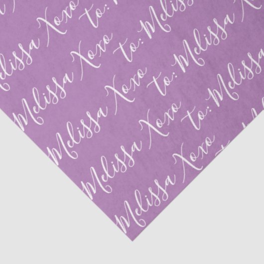 Jouw naam Paars Tissuepapier (Detail)