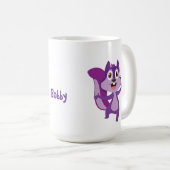 Jouw naam Paarse eekhoorn Kantoor Koffiemok (Voorkant rechts)
