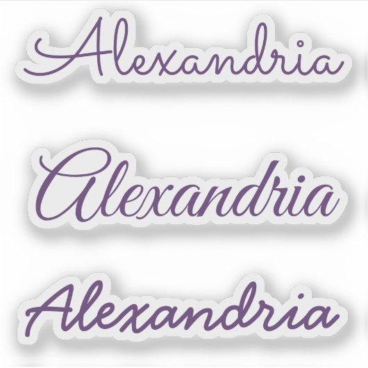 Jouw naam Paarse handgeschreven manuscriptversies Sticker (Voorkant)