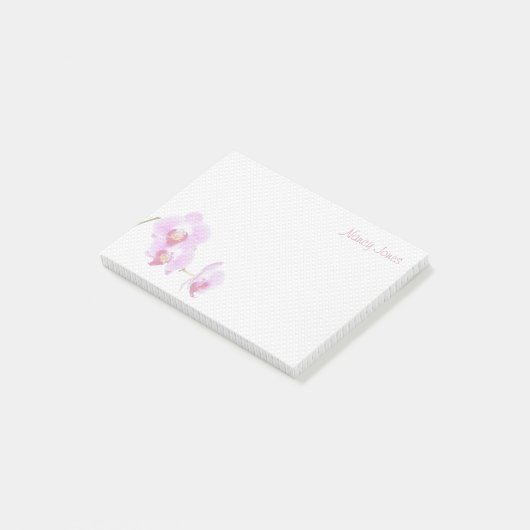 Jouw naam - Paarse orchidee fotografie Post-it® Notes (Schuin)