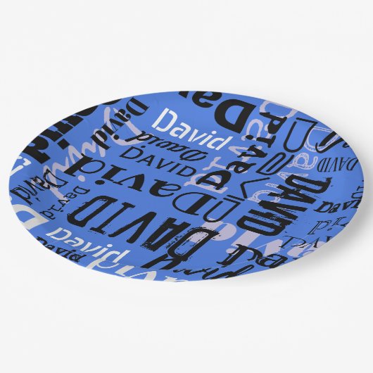 Jouw naam partij Borden tafel serveren Papieren Bordje (Gekanteld)