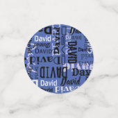 Jouw naam Partij Confetti Blauwe Mans (Kleine voorkant)