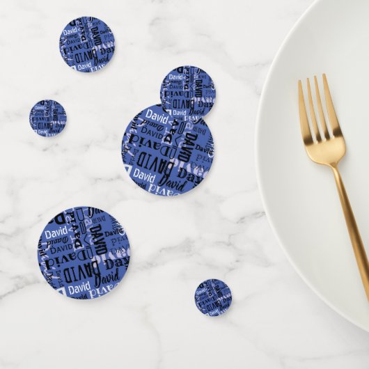 Jouw naam Partij Confetti Blauwe Mans (Groep)