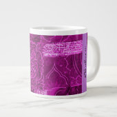 jouw naam - Patchwork, Flowers, Swirls - Roze Grote Koffiekop (Voorkant rechts)