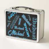 Jouw naam patroon monogram blauwe rode zwarte kleu (Achterkant)