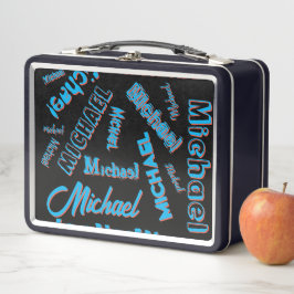 Jouw naam patroon monogram blauwe rode zwarte kleu