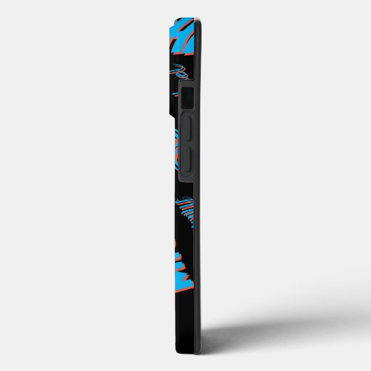 Jouw naam patroon monogram blauwe rode zwarte kleu Case-Mate iPhone case (Achterkant / Links)