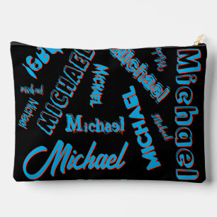 Jouw naam patroon monogram blauwe rode zwarte kleu etui