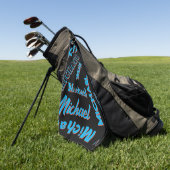 Jouw naam patroon monogram blauwe rode zwarte kleu golfhanddoek (Groen)