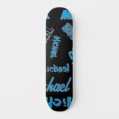 Jouw naam patroon monogram blauwe rode zwarte kleu persoonlijk skateboard (Voorkant)