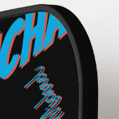 Jouw naam patroon monogram blauwe rode zwarte kleu pickleball paddle (Links Detail)