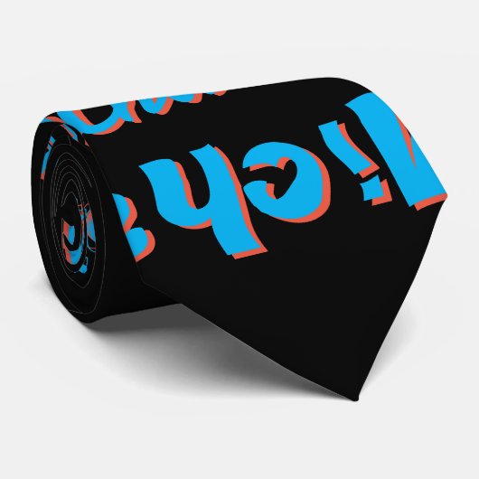 Jouw naam patroon monogram blauwe rode zwarte kleu stropdas (Opgerold)