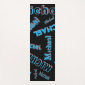 Jouw naam patroon monogram blauwe rode zwarte kleu yogamat (Voorkant)