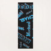 Jouw naam patroon monogram blauwe rode zwarte kleu yogamat (Achterkant)