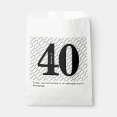 Jouw naam Patroon Vet Zwart Leeftijd 40 Nummer Dat Bedankzakje (Voorkant)