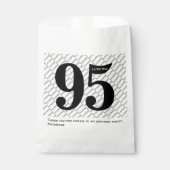 Jouw naam Patroon Vet Zwart Leeftijd 95 Nummer Dat Bedankzakje (Voorkant)