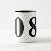 Jouw naam Patroon - zwart-wit - Vet 80 Mok (Midden)