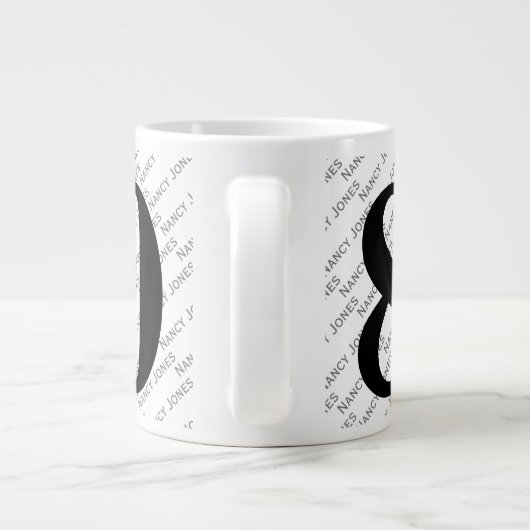 Jouw naam Patroon - Zwart-wit - Vette Mok 80 (Achterkant)