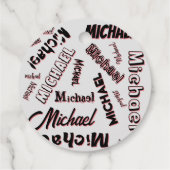 Jouw naam patroonmonogram roos kleurenschaduw bedankjes labels (Achterkant)