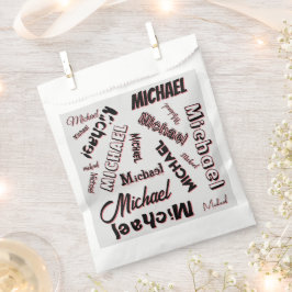 Jouw naam patroonmonogram roos kleurenschaduw bedankzakje