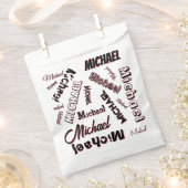 Jouw naam patroonmonogram roos kleurenschaduw bedankzakje (Geknipt)