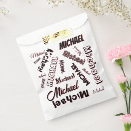 Jouw naam patroonmonogram roos kleurenschaduw bedankzakje