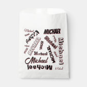 Jouw naam patroonmonogram roos kleurenschaduw bedankzakje (Voorkant)