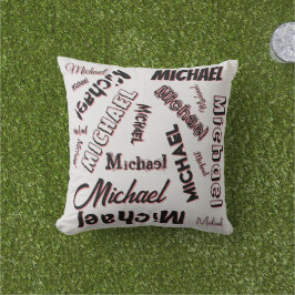 Jouw naam patroonmonogram roos kleurenschaduw buitenkussen