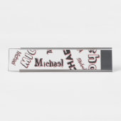 Jouw naam patroonmonogram roos kleurenschaduw bureau naambordje (Voorkant)