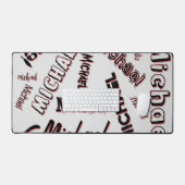 Jouw naam patroonmonogram roos kleurenschaduw bureaumat (Keyboard & Muis)