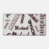 Jouw naam patroonmonogram roos kleurenschaduw bureaumat (Voorkant)