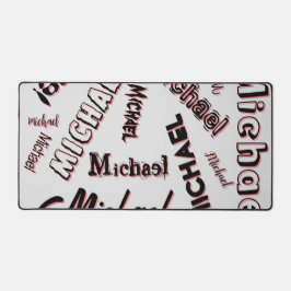 Jouw naam patroonmonogram roos kleurenschaduw bureaumat