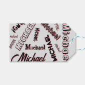 Jouw naam patroonmonogram roos kleurenschaduw cadeaulabel (Voorkant (Horizontaal))