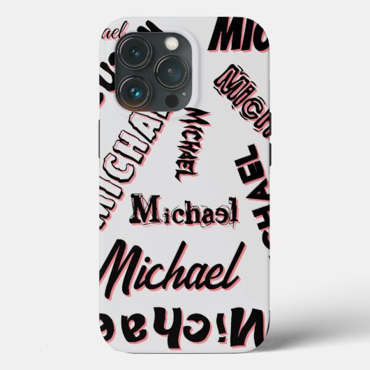 Jouw naam patroonmonogram roos kleurenschaduw Case-Mate iPhone case (Achterkant)